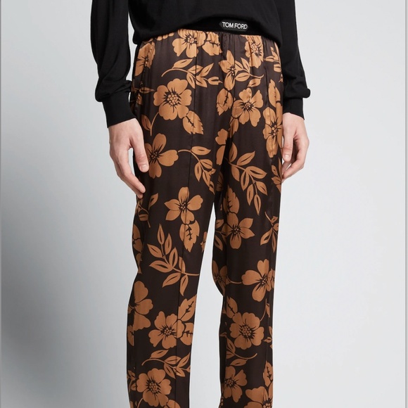 TOM FORD Floral Print Stretch Silk Pajama Pants - Picture 4 of 9